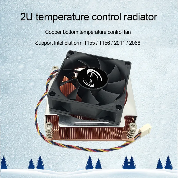 2011 1155 1151 1156 Desktop Computer CPU Radiator Temperature Control Fan Multi Platform Pure Copper Tube Air Cooling