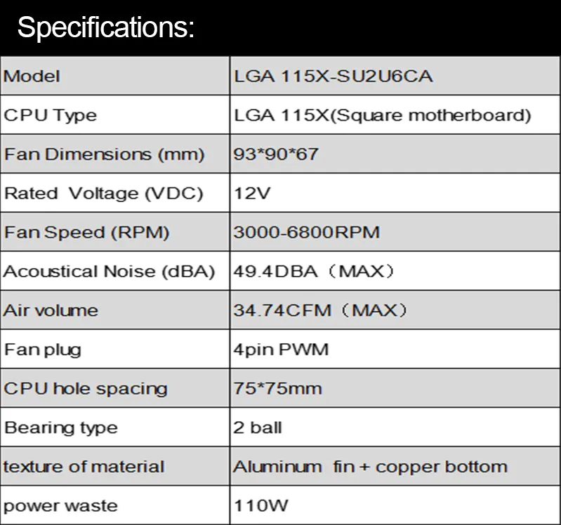 2011 1155 1151 Active Desktop Computer CPU Radiator CPU Fan Pure Copper Air Cooling Radiator