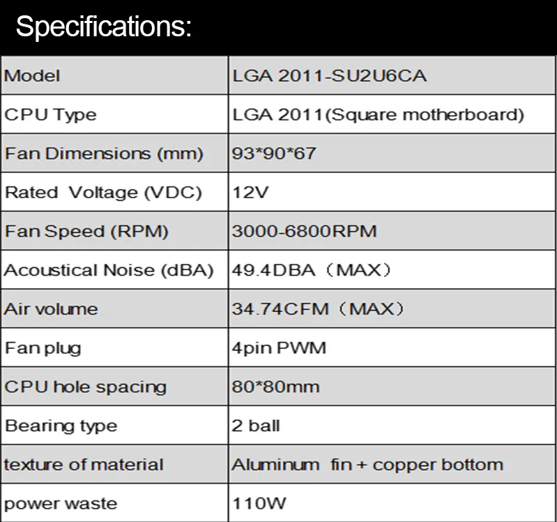 2011 1155 1151 Active Desktop Computer CPU Radiator CPU Fan Pure Copper Air Cooling Radiator