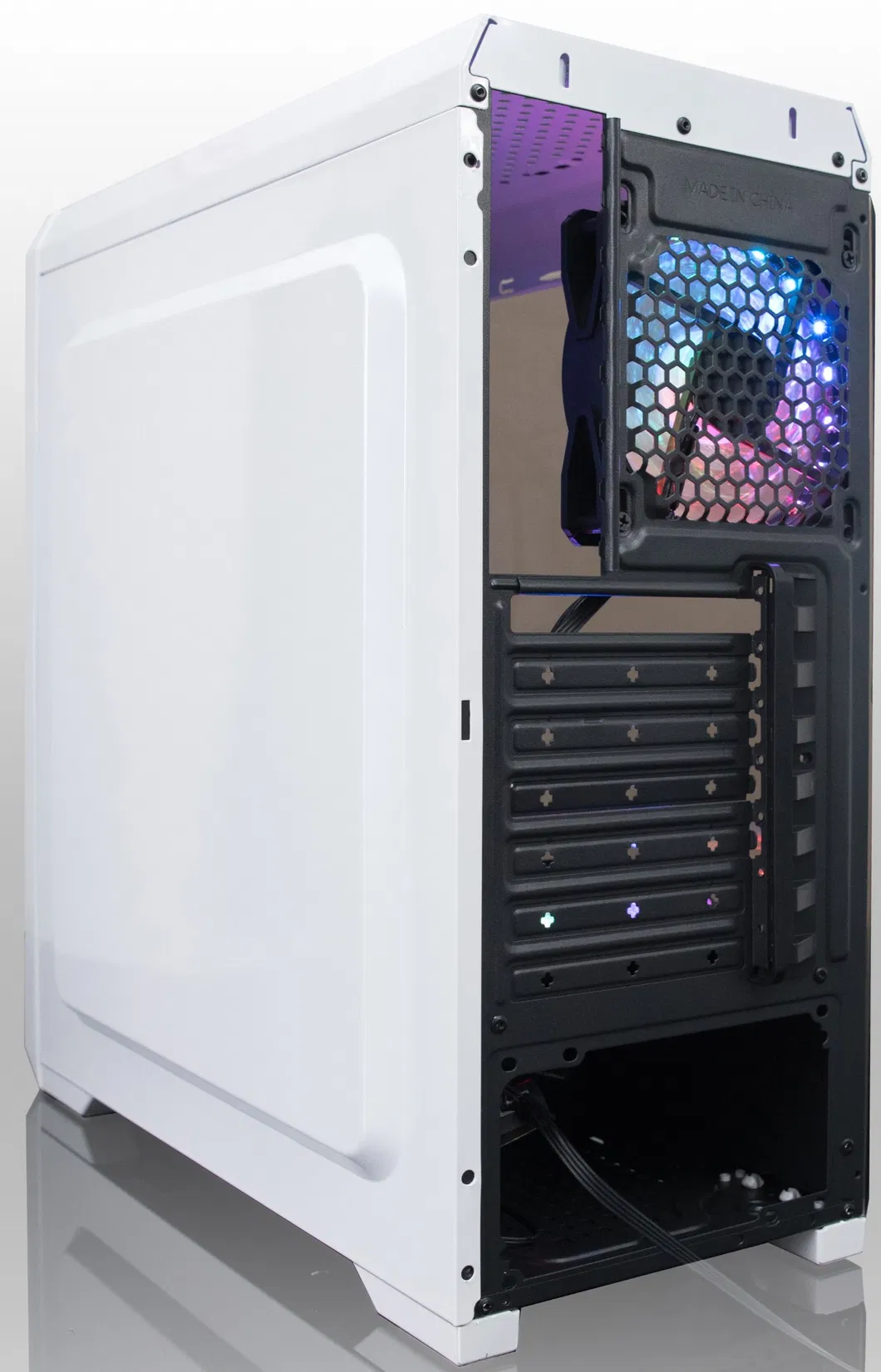 2019 Factory New Product Moonlight Gaming Case with RGB Fans acrylic Window ATX Bottom