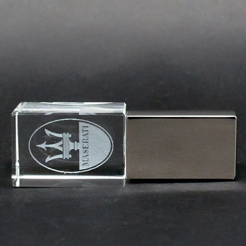 4GB 8GB 16GB 32GB 64GB Custom Imprinted 3D Colorful Engrave Logo USB Driver LED Crystal USB Flash Drive/USB Pen Drive