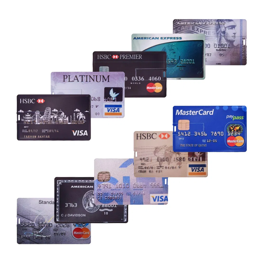 64GB Credit Card Master Card Hsbc USB Flash Drive 2.0 American Express Pen Drive 32GB 8GB 16GB 4GB Bank Card Memory Stick Gifts