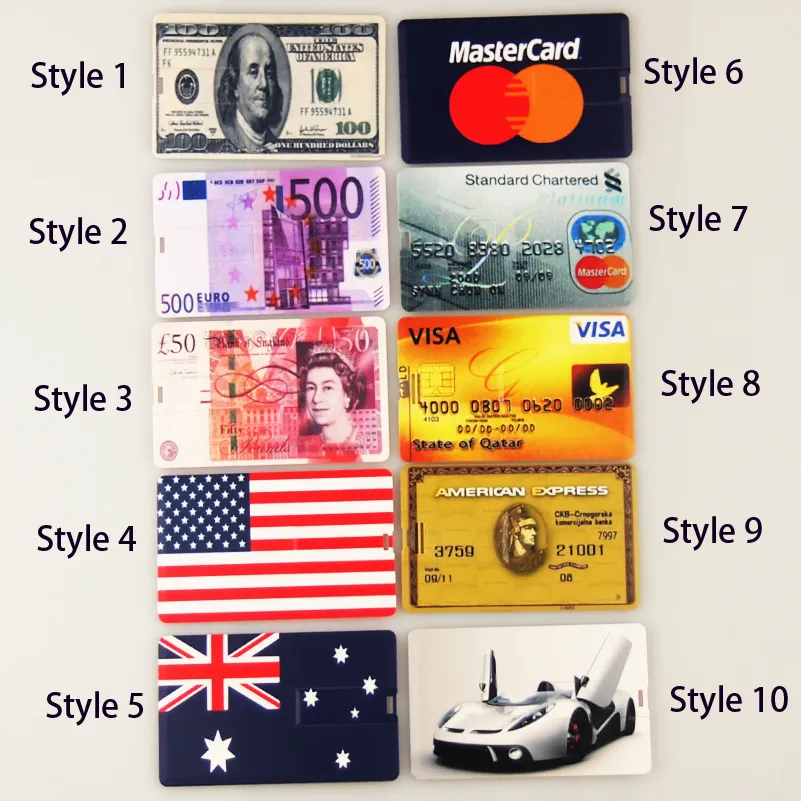 64GB Credit Card Master Card Hsbc USB Flash Drive 2.0 American Express Pen Drive 32GB 8GB 16GB 4GB Bank Card Memory Stick Gifts