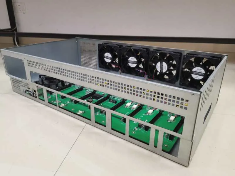 8 Slots of Graphics Card GPU Miner System Case with 4 Fans for Eth Mining in Stock