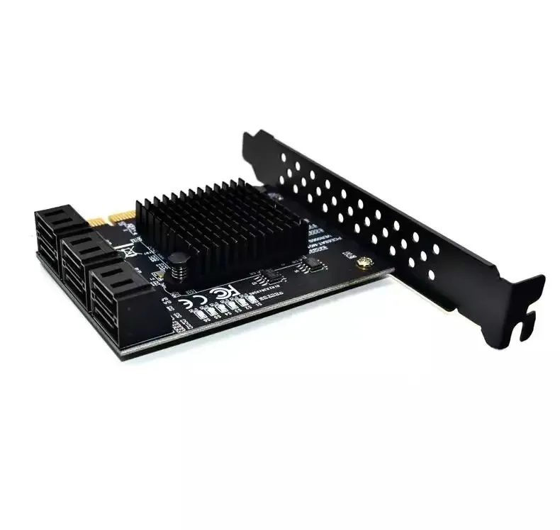 88se9215 Chip 6 Ports SATA 3.0 to Pcie Expansion Card PCI Express SATA Adapter SATA 3 Converter with Heat Sink for HDD