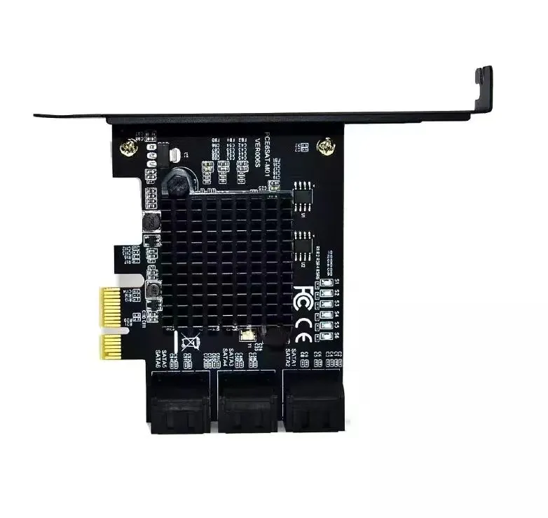 88se9215 Chip 6 Ports SATA 3.0 to Pcie Expansion Card PCI Express SATA Adapter SATA 3 Converter with Heat Sink for HDD