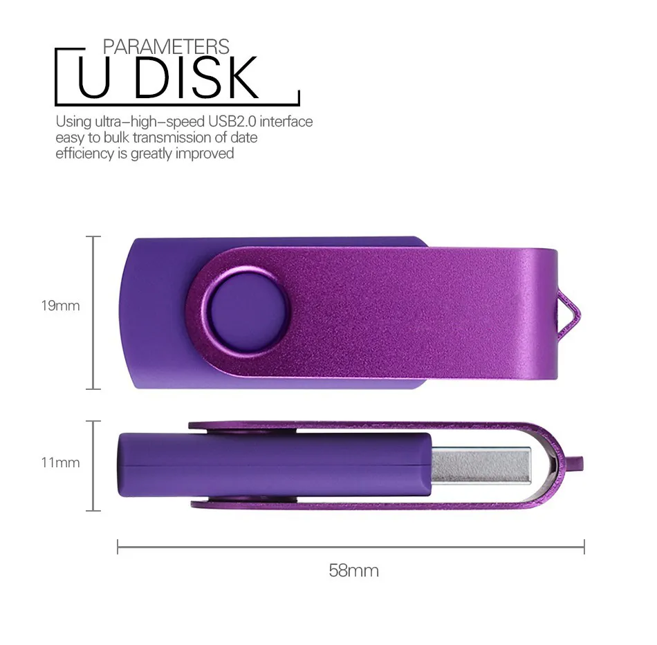 8GB 16GB 32GB Free Logo Swivel USB Pen Drive