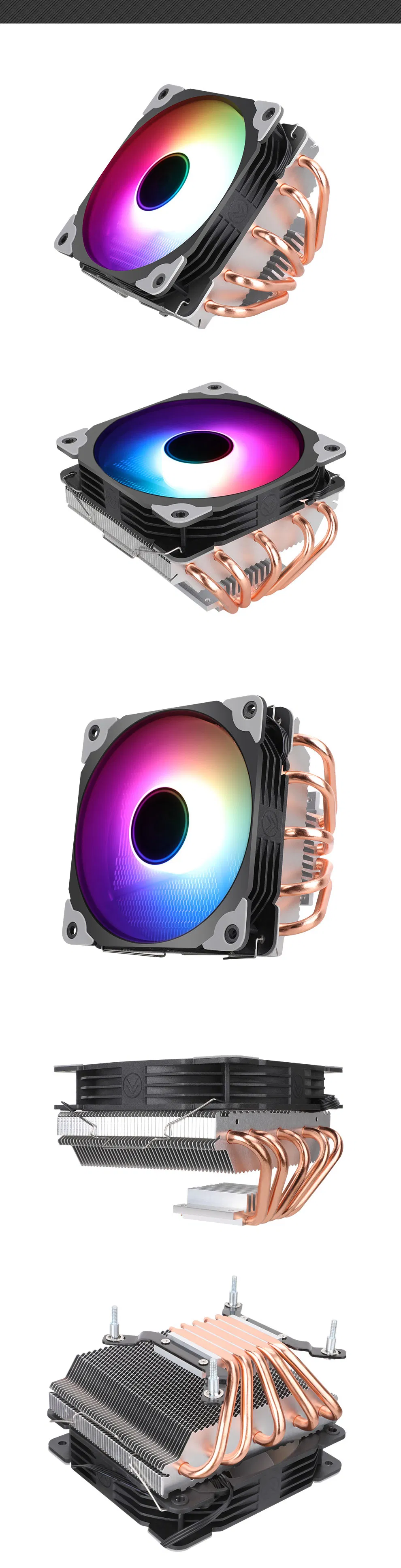 Argb CPU Cooler Am4 CPU Cooler 5V Addressable RGB Cooler 4 Heatpipes CPU Air Cooler 120mm PWM Fan, Intel/AMD