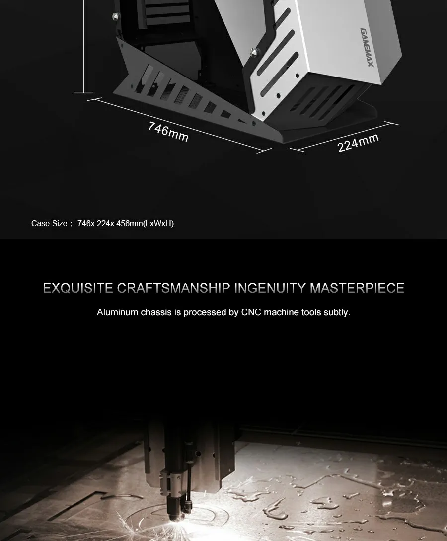 Beast 3mm Aluminum ATX Tower Computer Case Gamers PC Gabinete Cases