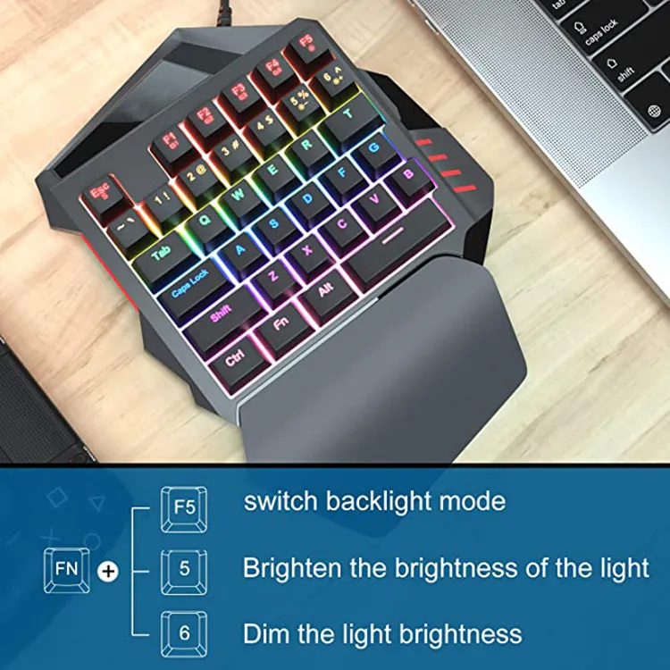 Cool RGB 35keys One Handed Keyboard M1100 Computer Professional Gaming Colorful Backlight Ane-Handed Gaming Keyboard
