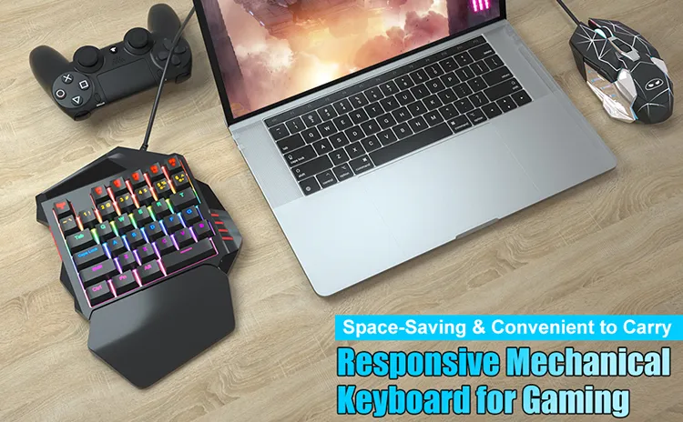 Cool RGB 35keys One Handed Keyboard M1100 Computer Professional Gaming Colorful Backlight Ane-Handed Gaming Keyboard