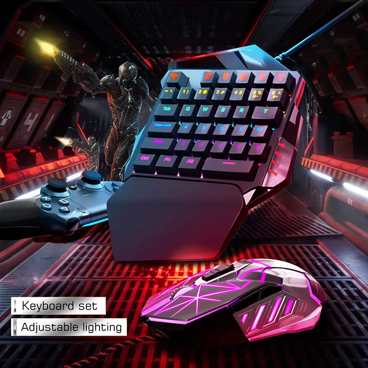 Cool RGB 35keys One Handed Keyboard M1100 Computer Professional Gaming Colorful Backlight Ane-Handed Gaming Keyboard