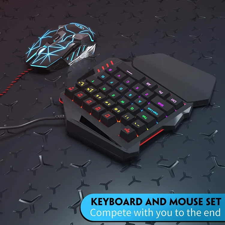 Cool RGB 35keys One Handed Keyboard M1100 Computer Professional Gaming Colorful Backlight Ane-Handed Gaming Keyboard