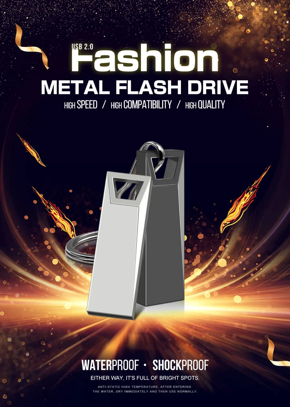 Custom Logo Gift Metal USB 16GB-32GB USB Memory Pen Drive 2.0/3.0 Flash Drive