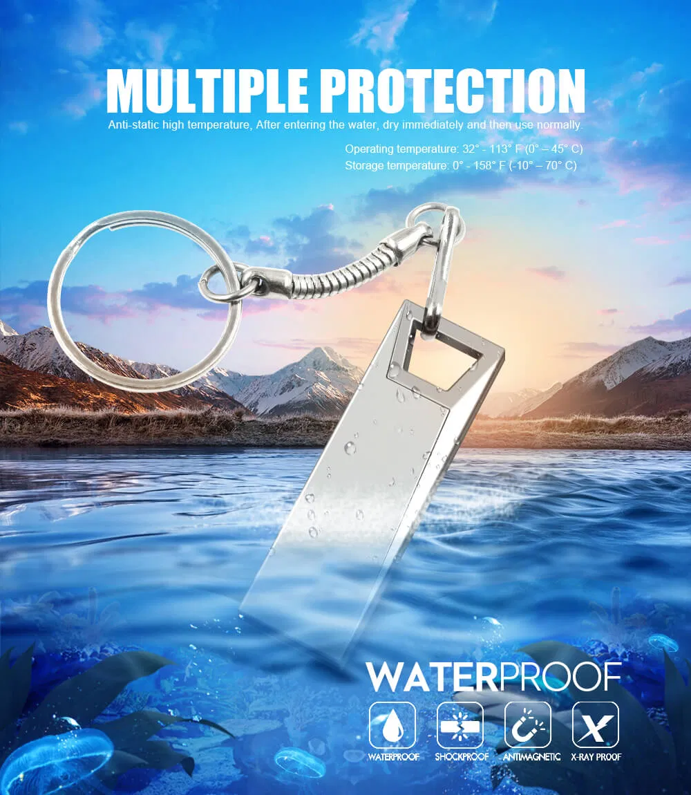 Custom Logo Gift Metal USB 16GB-32GB USB Memory Pen Drive 2.0/3.0 Flash Drive