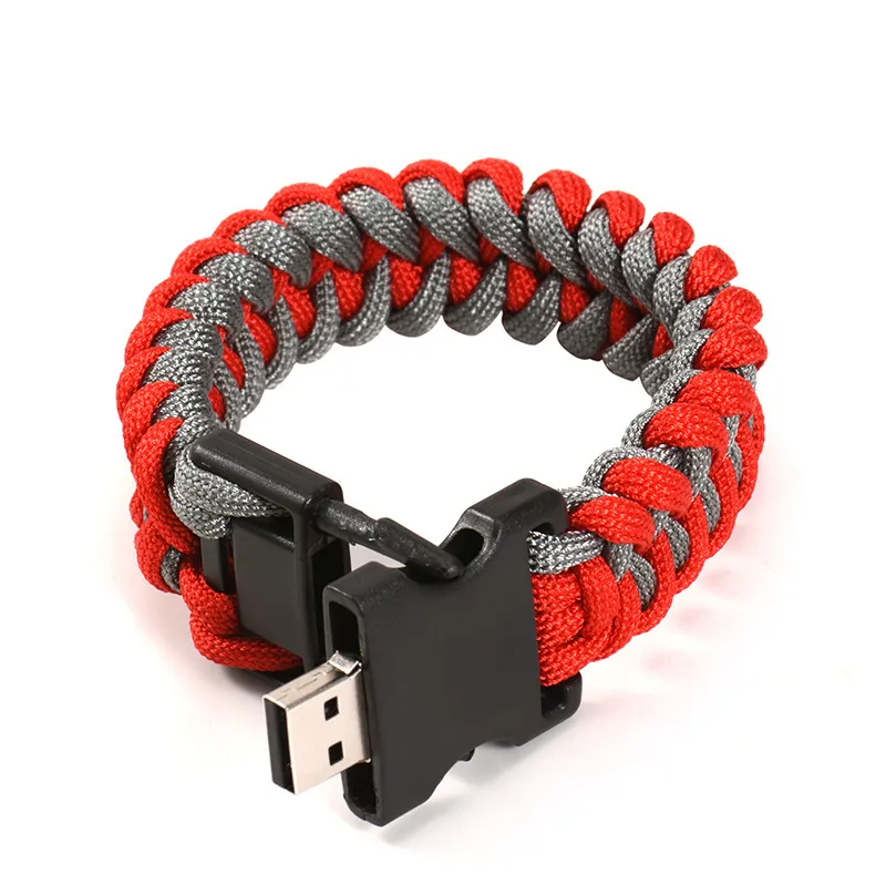 Customed USB Stick Nylon Braided Bracelets USB Pen Drive Outside Wristband USB Flash Drive
