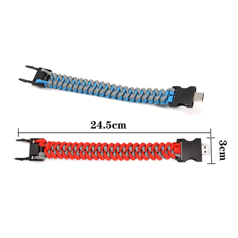 Customed USB Stick Nylon Braided Bracelets USB Pen Drive Outside Wristband USB Flash Drive