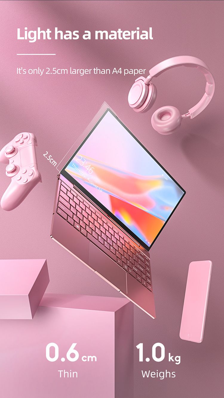Drop Shipping Cheap Metal Case 14.1" Business laptop Mini Narrow Edge CPU N5095 Backlit Keyboard notebook Computers