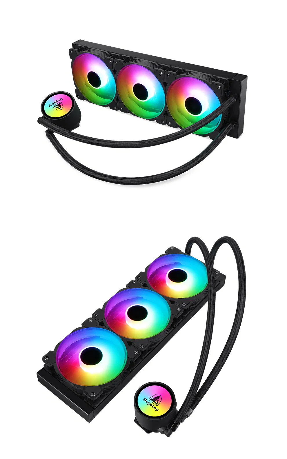 Dual Chamber Pump, 5V 3-Pin RGB, AMD Am4/Intel LGA 1200/1151, Addressable RGB CPU Liquid Cooler