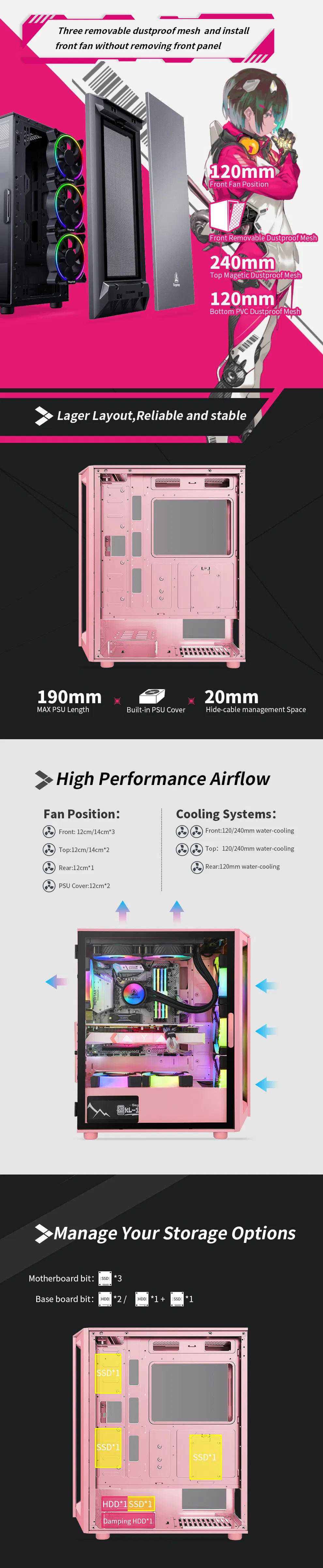 Export to-Semarang-Industrial Area--ATX-Glass-Side-USB3.0-Quick Open Panel-DIY-240mm Radiator-Gaming Computer PC-Cases-Honesty-Manufacturers