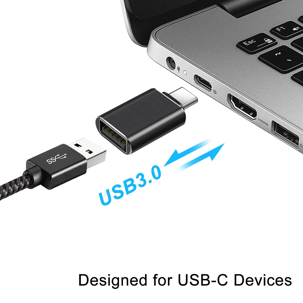 Factory Supply Aluminum Alloy USB to Type-C Connector Adapter