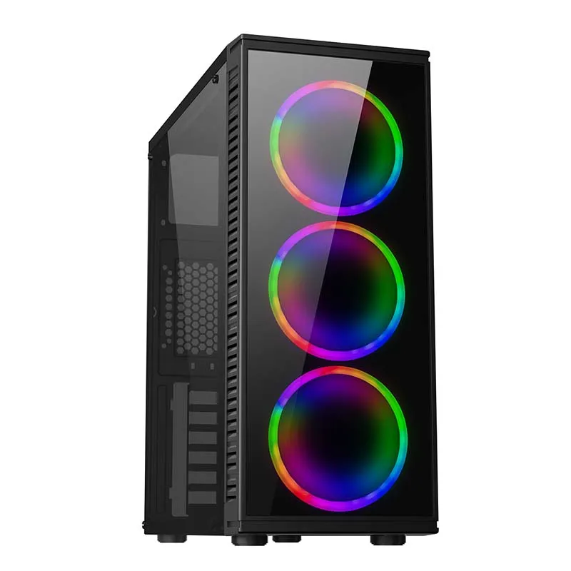 Good Performance Tempered Glass Iron Mesh Panel Cabinet Computer Case Gaming PC Case