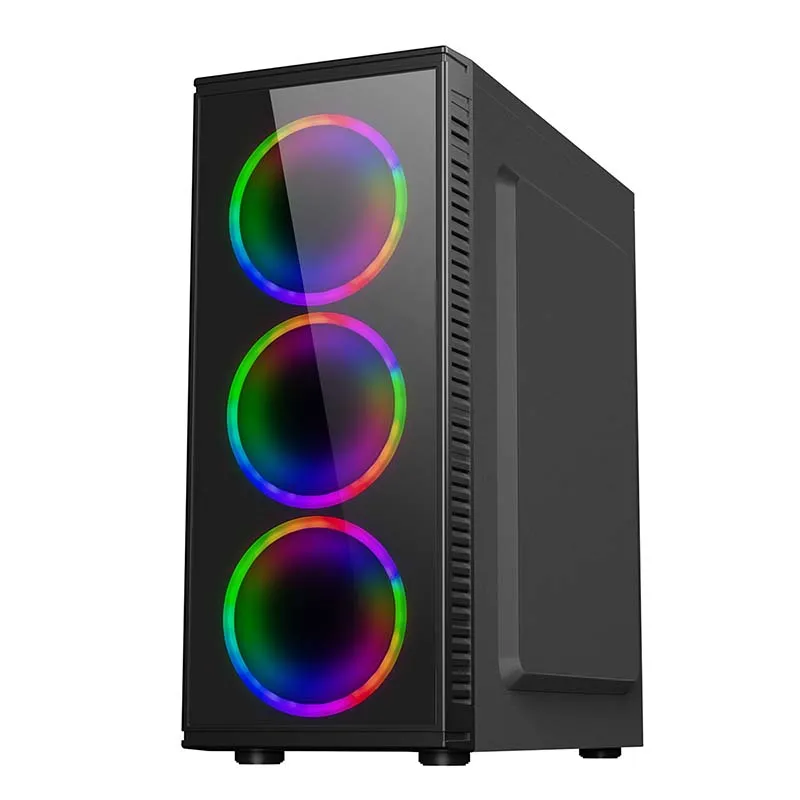 Good Performance Tempered Glass Iron Mesh Panel Cabinet Computer Case Gaming PC Case