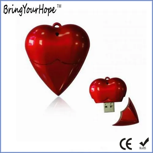 Heart Shape Plastic Material USB Flash Memory (XH-USB-065)