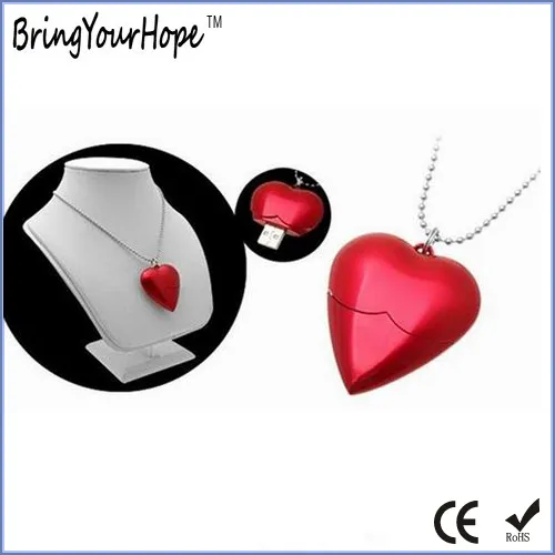 Heart Shape Plastic Material USB Flash Memory (XH-USB-065)