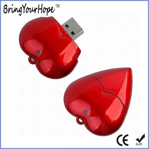 Heart Shape Plastic Material USB Flash Memory (XH-USB-065)