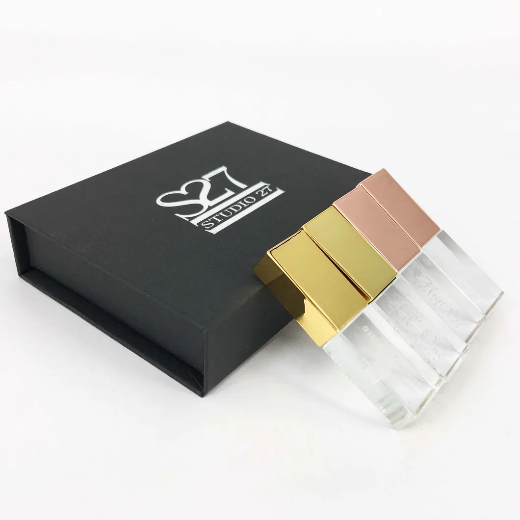 High Quality Custom 3D Logo Rose Gold Crystal USB Flash Memory USB Drive 32GB 64GB