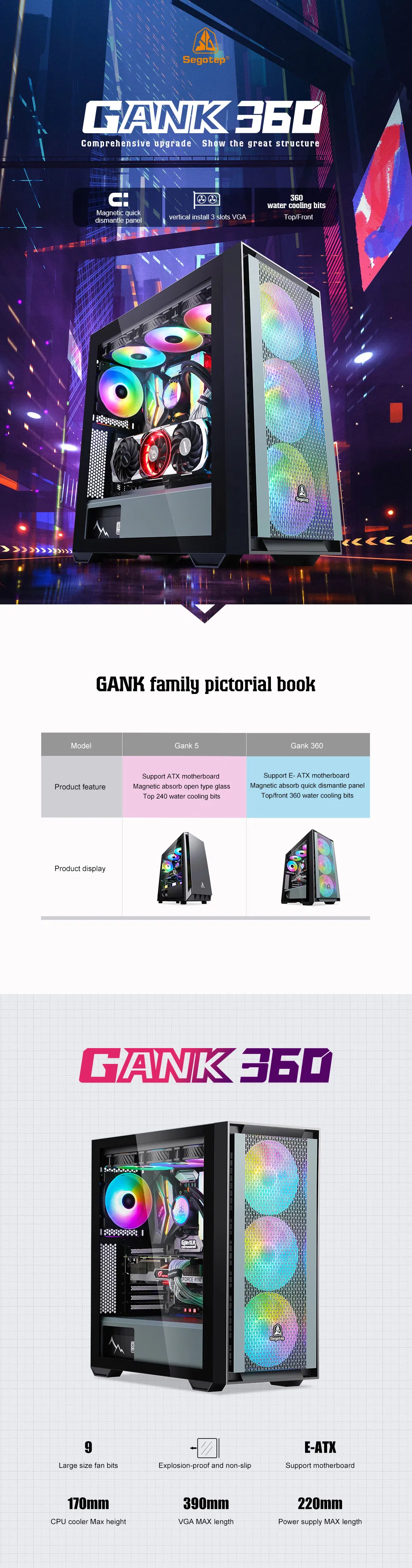 Iran, Kuwait-Oman-USB 3.0-Eatx- Desktop Meshes-Top 360 Water Cooler -Gaming Computer PC Desktop Casing