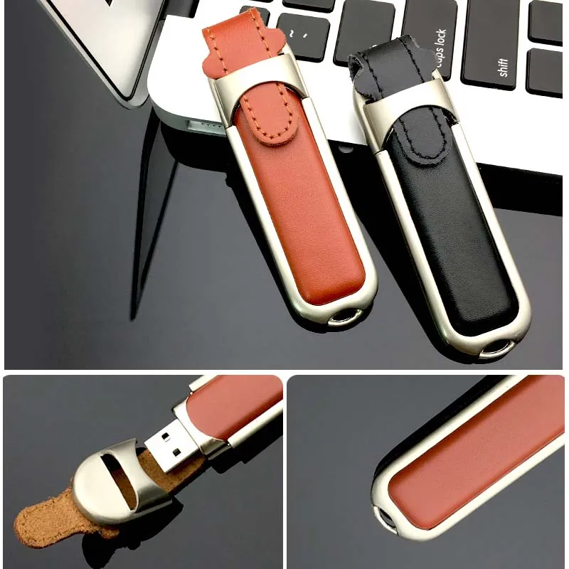 Leather Factory Direct Sale with Plenty of Memory USB Flash Memory and Various Styles of Printable Logo USB Flash Drive/USB Pen Drive