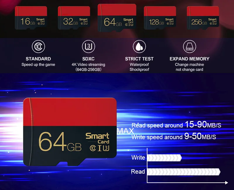 Micro SD Card 128GB 64GB Memory Card C10 Flash Card