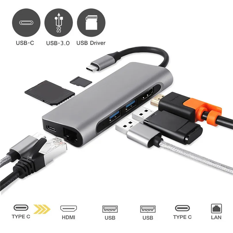 Multi Ports Type C Hub 7in 1