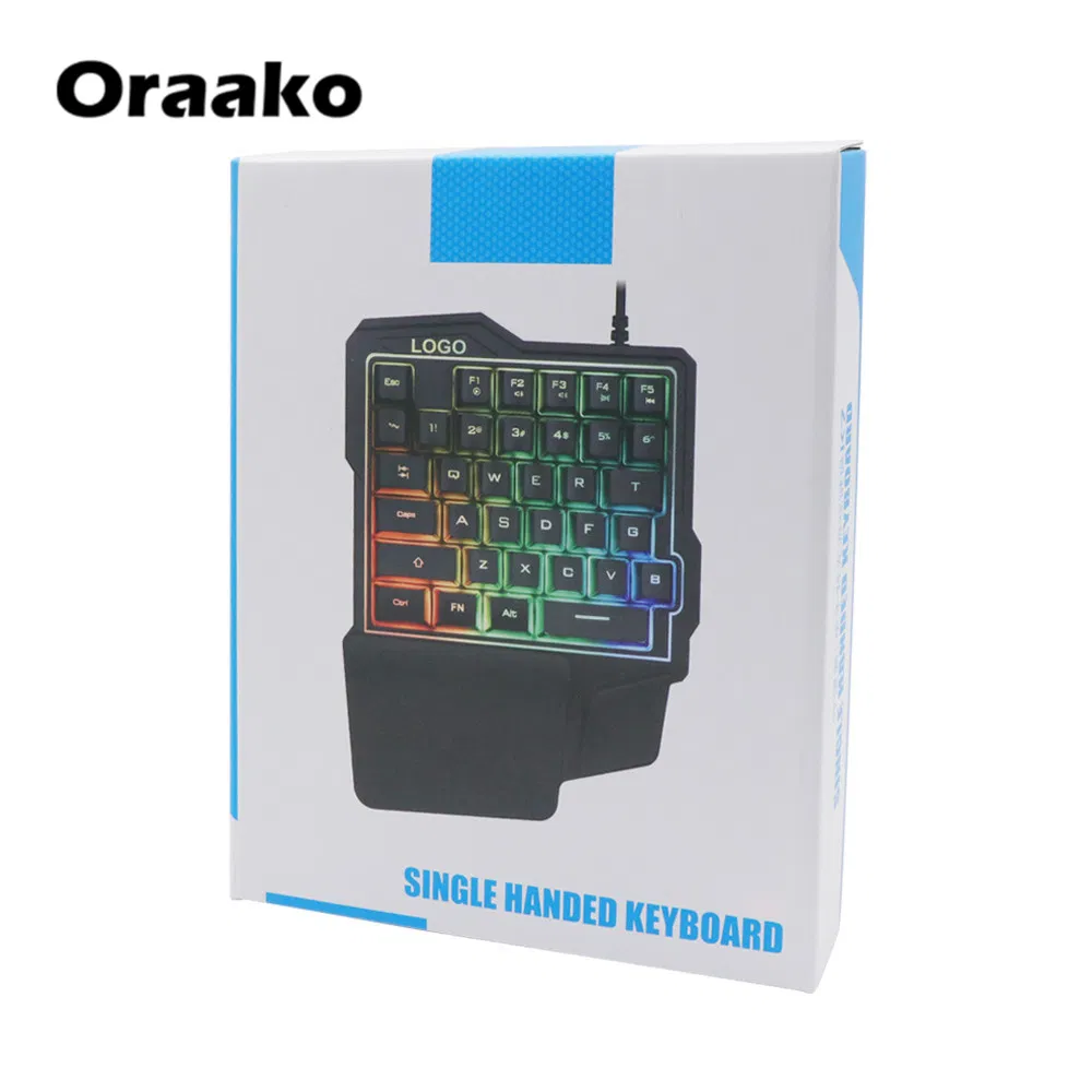 One Handed Gaming Keyboard Three Clour Light Cheap Gaming Keyboard Black Mini Gaming Keyboard