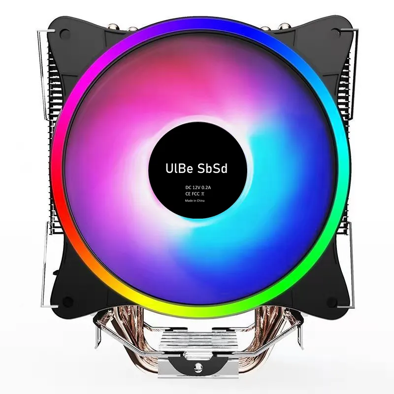 PC CPU Cooler with RGB Lights Computer CPU Fan 4 Heat-Pipe CPU Cooler