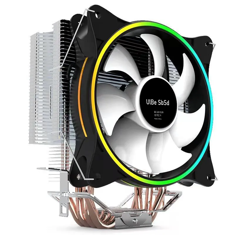 PC CPU Cooler with RGB Lights Computer CPU Fan 4 Heat-Pipe CPU Cooler