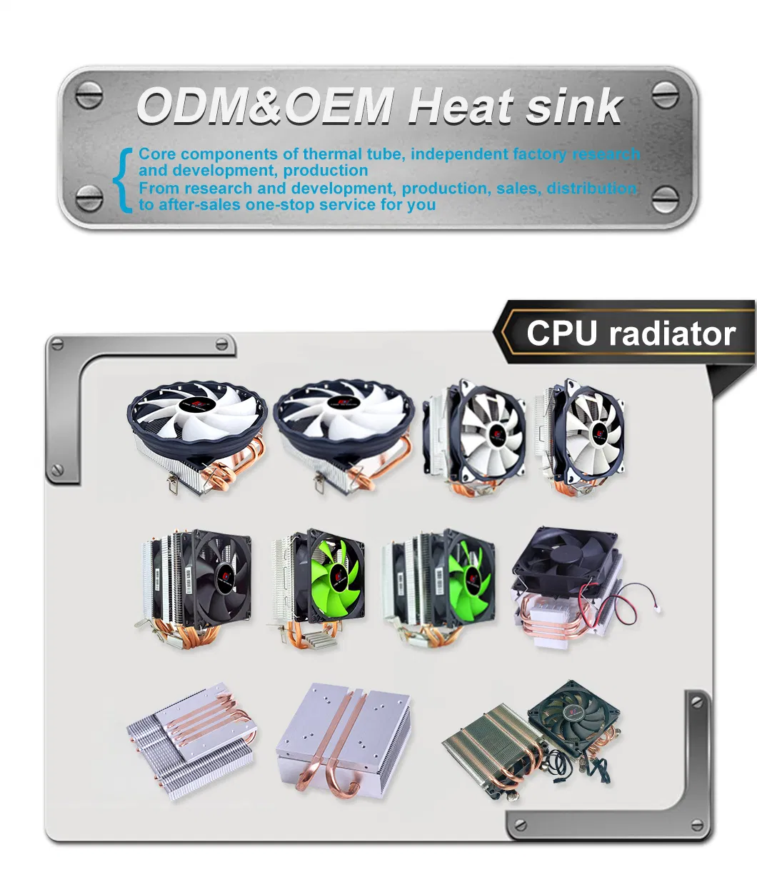 Radiator Desktop Computer Air Cooling CPU Fan 1151 1150 Double Copper Tube 775AMD1155 Mute 2011