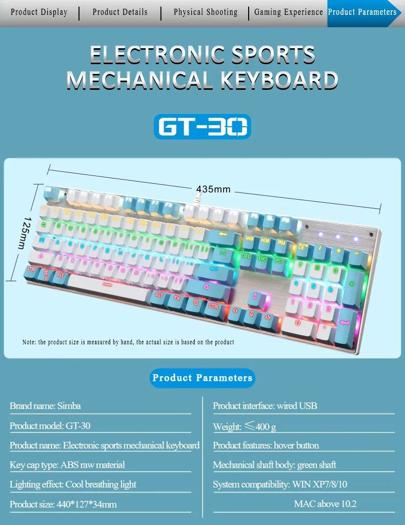 RGB Backlit Wired Gaming Mechanical Keyboard and Teclado Y Mouse Combo Set