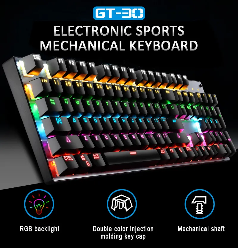 RGB Backlit Wired Gaming Mechanical Keyboard and Teclado Y Mouse Combo Set