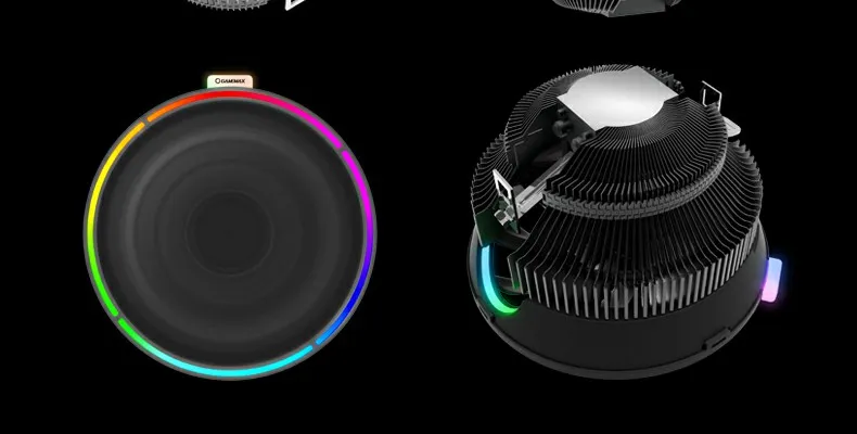 RGB Color CPU Air Cooler, Support Both Intel and AMD Cpus, Gamma200 by Gamemax