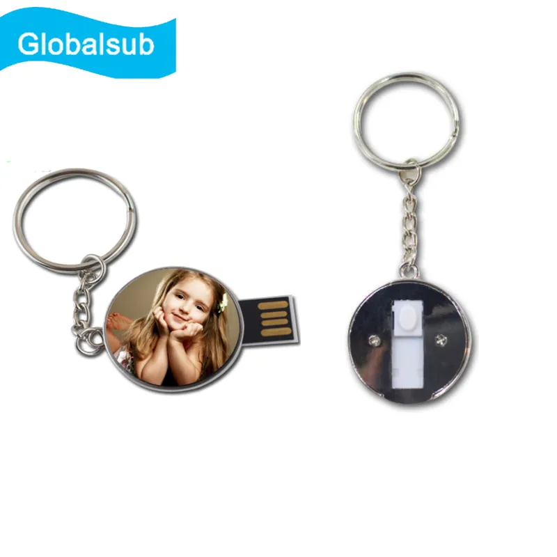 Round Shape Metal USB Flash Disk for Sublimation Printing