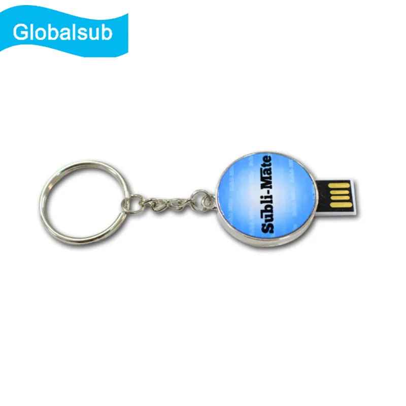 Round Shape Metal USB Flash Disk for Sublimation Printing