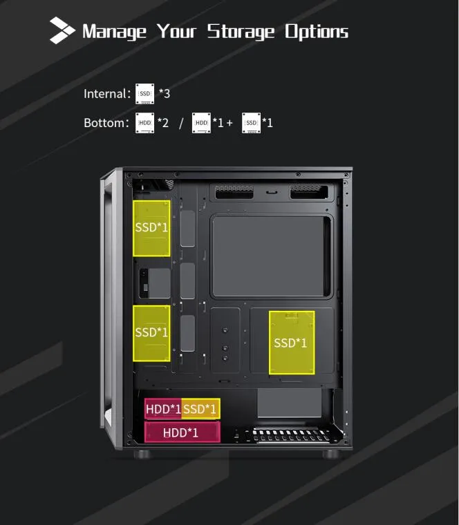 Segotep ATX PC Case Gaming Case ATX Computer Case