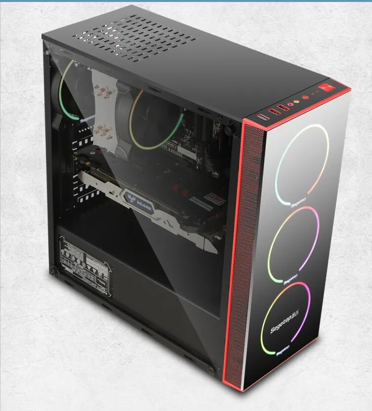 Segotep Define Black Brushed Steel ATX Tempered Glass Window Computer Case