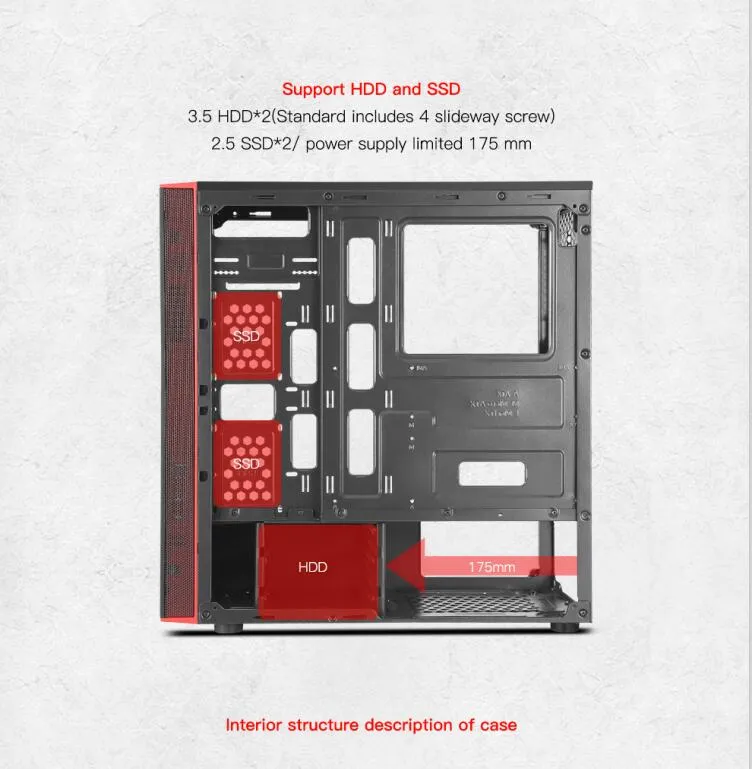 Segotep Define Black Brushed Steel ATX Tempered Glass Window Computer Case