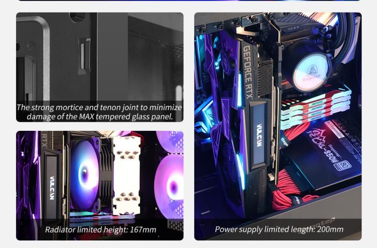 Segotep Export China Gaming Computer Case Suppliers, ATX Meshes Front Gaming Computer Chassis