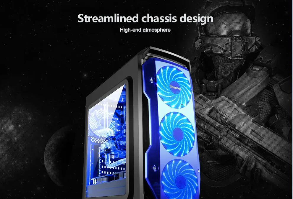 Segotep Halo Acrylic Panel Black and White ATX PC Gaming Case