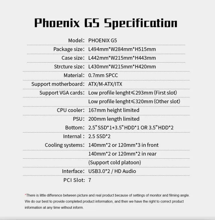 Segotep Phoenix G5 Tempered Glass Black/White MID Tower ATX RGB Computer Case